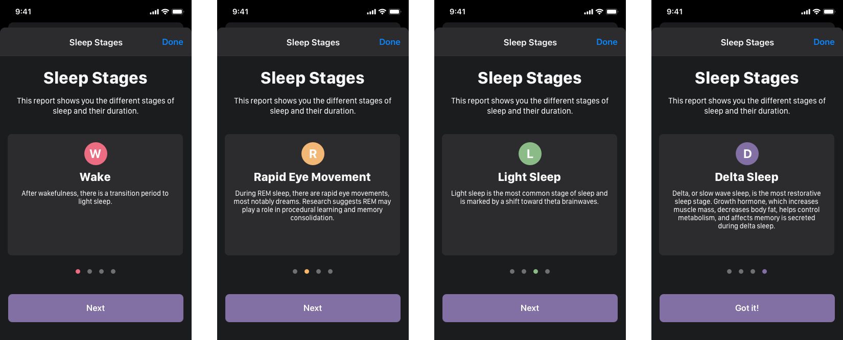 Onboarding Sleep Stages